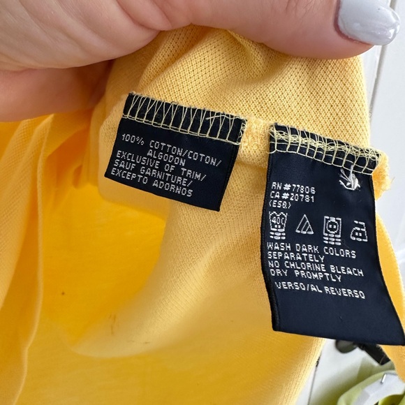 Tommy Hilfiger Men’s Yellow & White Striped Polo NWT Sz: Med - Picture 4 of 7